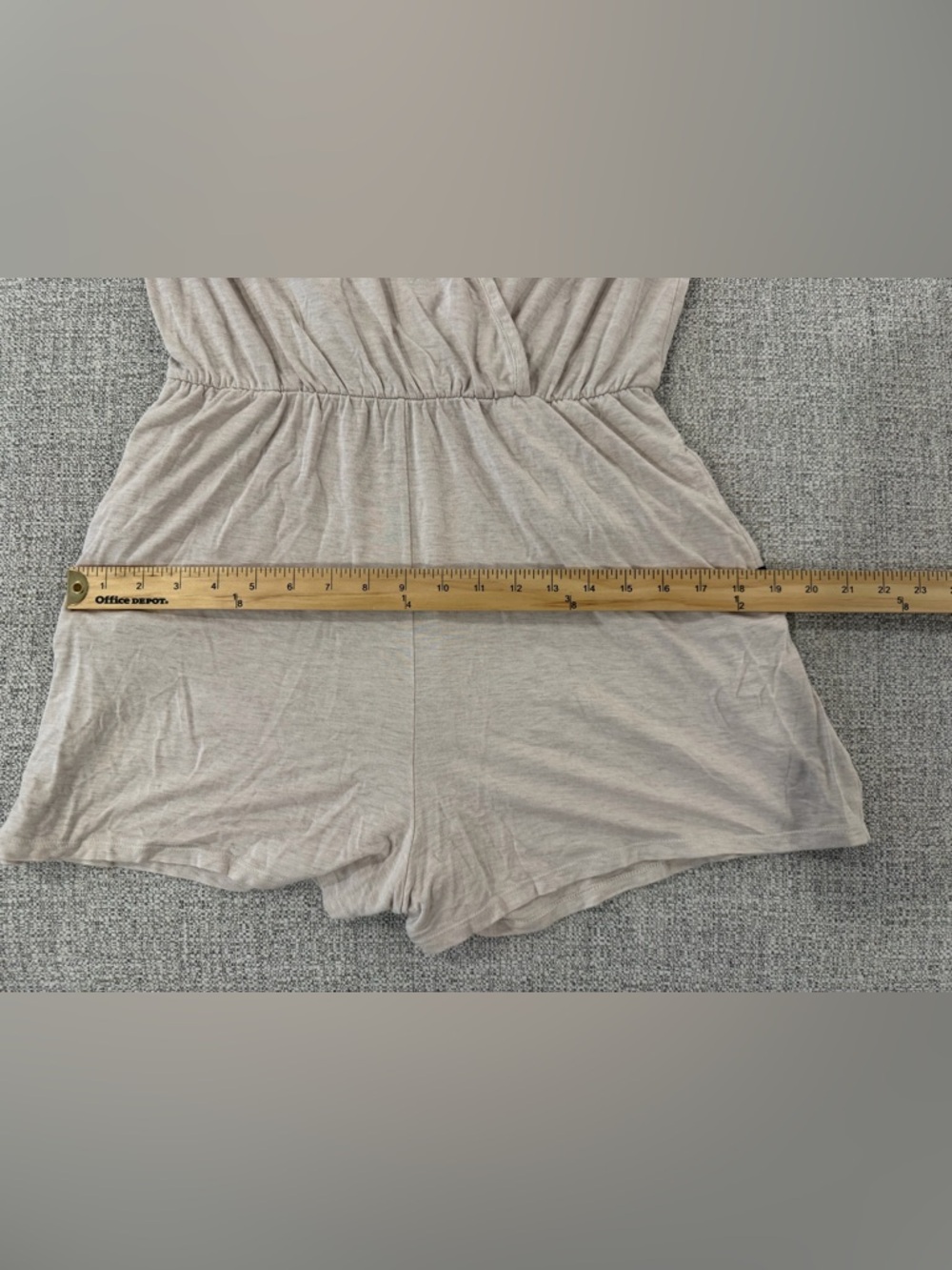 MeUndies UltraModal V-Neck Romper in Heather Oat - Picture 10 of 14